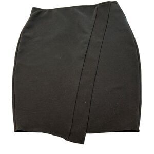 Women's camayeu Black‎ Pencil Skirt M Asymmetric Front Detail Business Casual